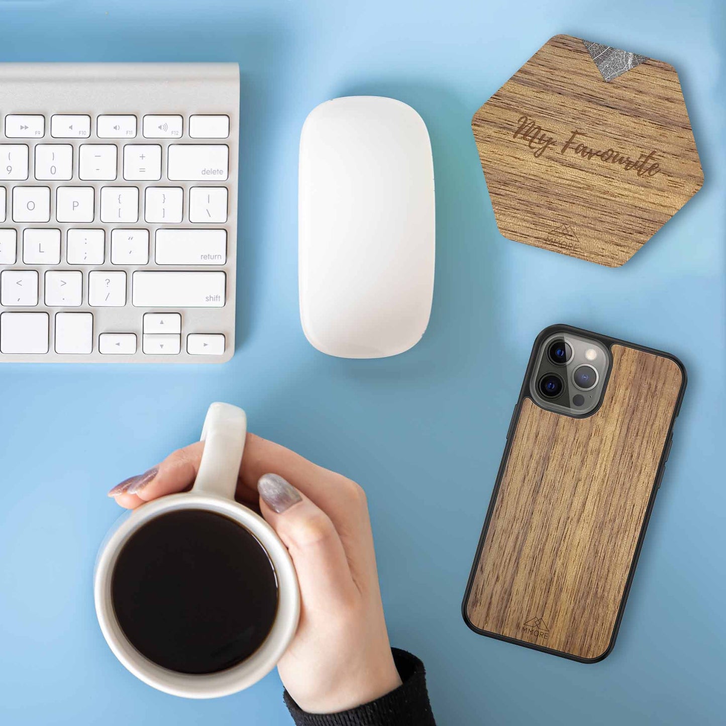 PERSONALIZED Wooden Coasters - American Walnut / Set of 4 Coasters image 7