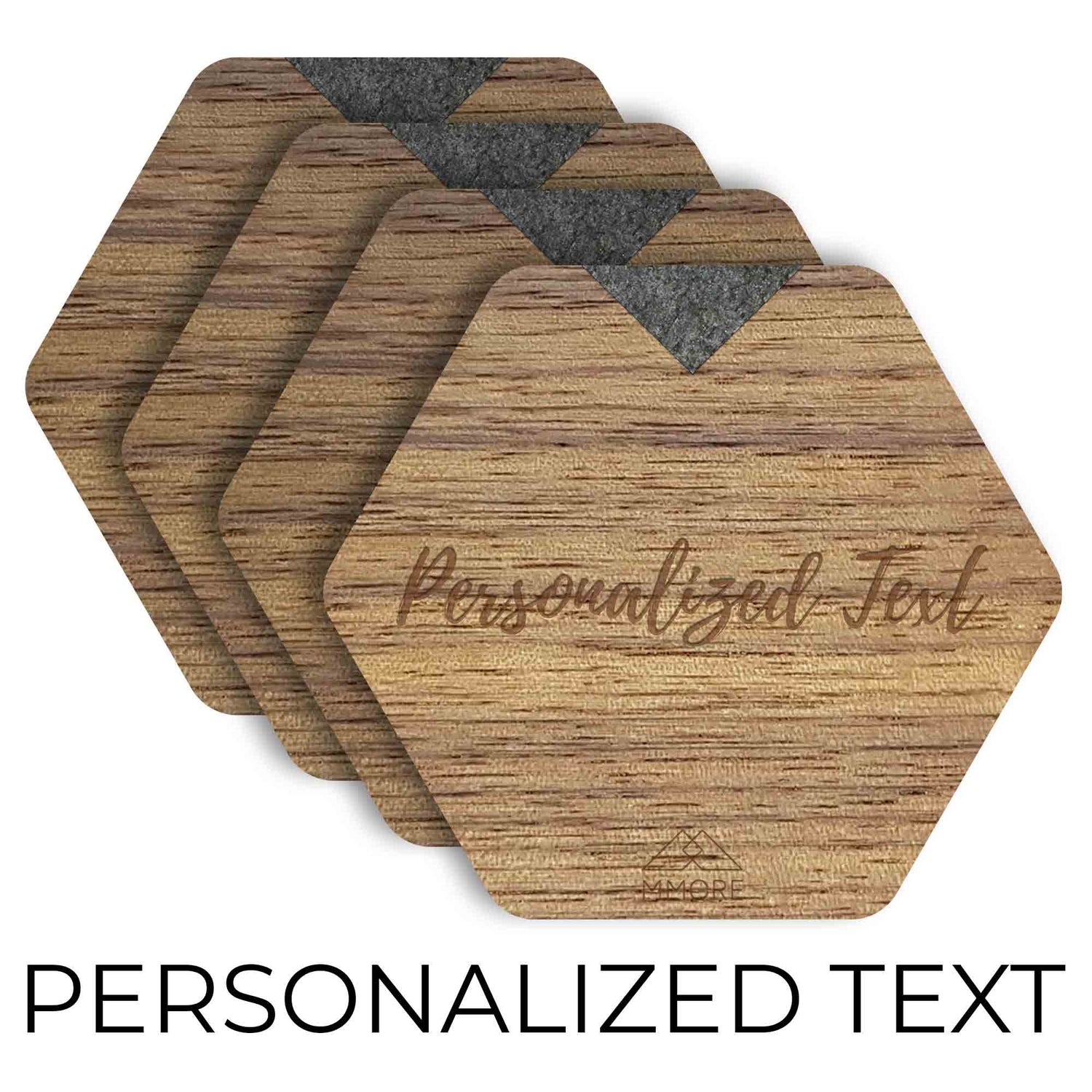 PERSONALIZED Wooden Coasters - American Walnut / Set of 4 Coasters image 0