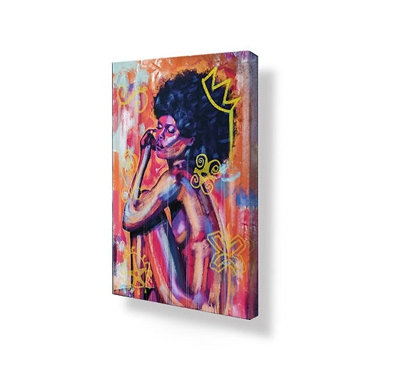 Colour Me Beautiful, Modern Black Art, Afro African Women Canvas image 1