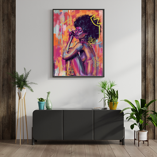 Colour Me Beautiful, Modern Black Art, Afro African Women Canvas image 0